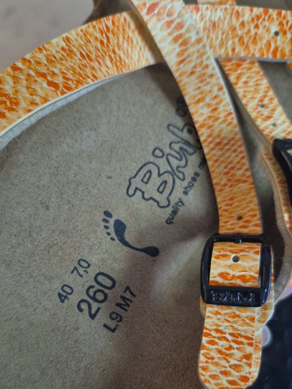Birki's By Birkenstock Samui Cobra Orange Women's Strappy Sandals L 9 - Picture 3 of 6